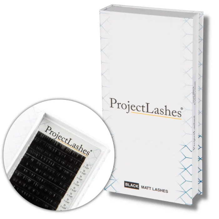 Juodos blakstienos priauginimams matines „MATT” B 0.07 C 0.10 Project Lashes